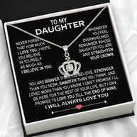 To My Daughter Necklace From Mom With Heartfelt Message Card, Jewelry For Daughter, Daughter Gift From Mom On Birthday, Wedding, Christmas, Graduation