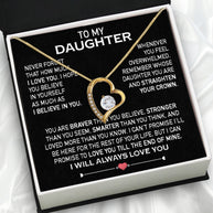 To My Daughter Necklace From Mom With Heartfelt Message Card, Jewelry For Daughter, Daughter Gift From Mom On Birthday, Wedding, Christmas, Graduation