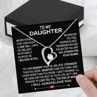 To My Daughter Necklace From Mom With Heartfelt Message Card, Jewelry For Daughter, Daughter Gift From Mom On Birthday, Wedding, Christmas, Graduation