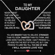 To My Daughter Necklace From Mom With Heartfelt Message Card, Jewelry For Daughter, Daughter Gift From Mom On Birthday, Wedding, Christmas, Graduation