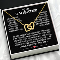 To My Daughter Necklace From Mom With Heartfelt Message Card, Jewelry For Daughter, Daughter Gift From Mom On Birthday, Wedding, Christmas, Graduation