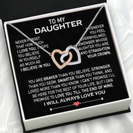 To My Daughter Necklace From Mom With Heartfelt Message Card, Jewelry For Daughter, Daughter Gift From Mom On Birthday, Wedding, Christmas, Graduation
