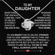 To My Daughter Necklace From Mom With Heartfelt Message Card, Jewelry For Daughter, Daughter Gift From Mom On Birthday, Wedding, Christmas, Graduation