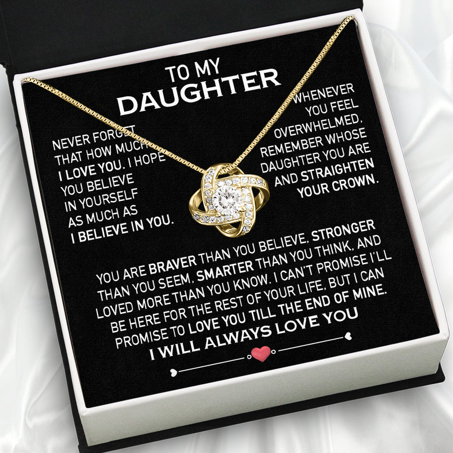 To My Daughter Necklace From Mom With Heartfelt Message Card, Jewelry For Daughter, Daughter Gift From Mom On Birthday, Wedding, Christmas, Graduation
