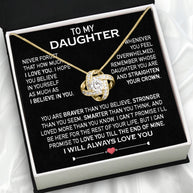 To My Daughter Necklace From Mom With Heartfelt Message Card, Jewelry For Daughter, Daughter Gift From Mom On Birthday, Wedding, Christmas, Graduation