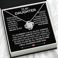 To My Daughter Necklace From Mom With Heartfelt Message Card, Jewelry For Daughter, Daughter Gift From Mom On Birthday, Wedding, Christmas, Graduation