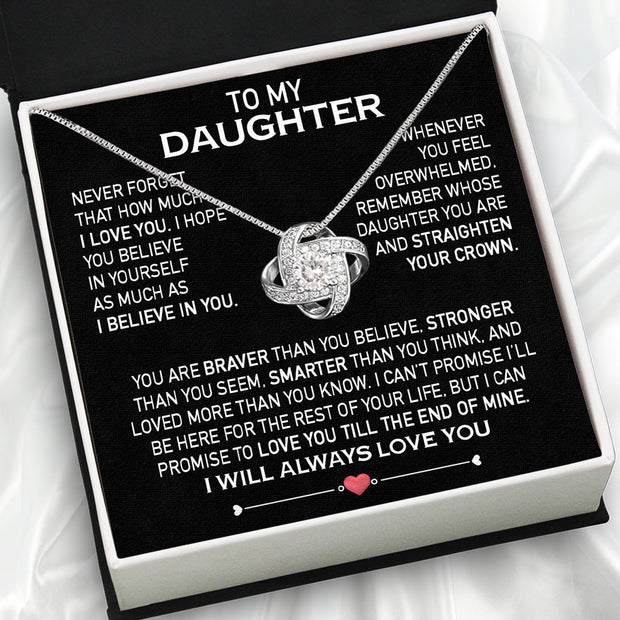 To My Daughter Necklace From Mom With Heartfelt Message Card, Jewelry For Daughter, Daughter Gift From Mom On Birthday, Wedding, Christmas, Graduation