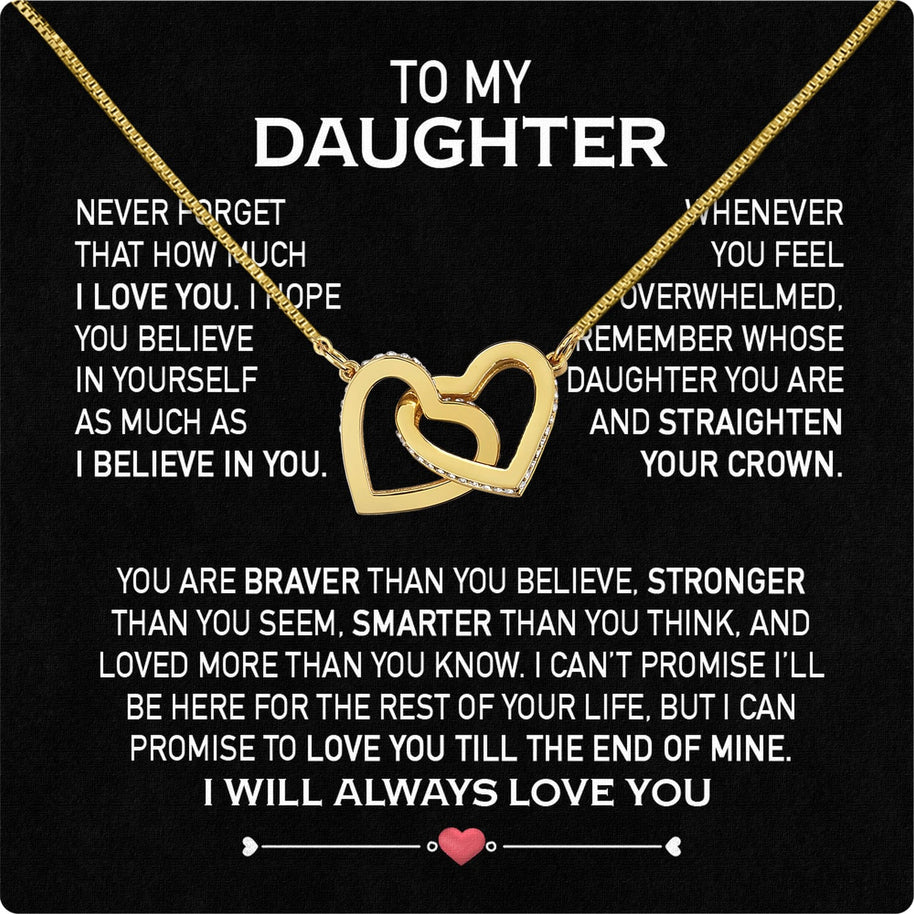 To My Daughter Necklace From Mom With Heartfelt Message Card, Jewelry For Daughter, Daughter Gift From Mom On Birthday, Wedding, Christmas, Graduation