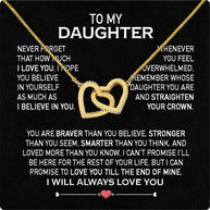 To My Daughter Necklace From Mom With Heartfelt Message Card, Jewelry For Daughter, Daughter Gift From Mom On Birthday, Wedding, Christmas, Graduation