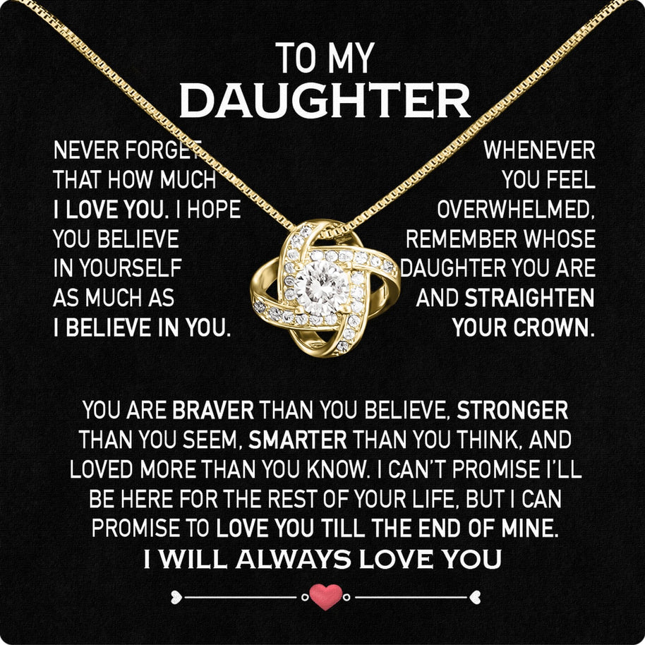 To My Daughter Necklace From Mom With Heartfelt Message Card, Jewelry For Daughter, Daughter Gift From Mom On Birthday, Wedding, Christmas, Graduation
