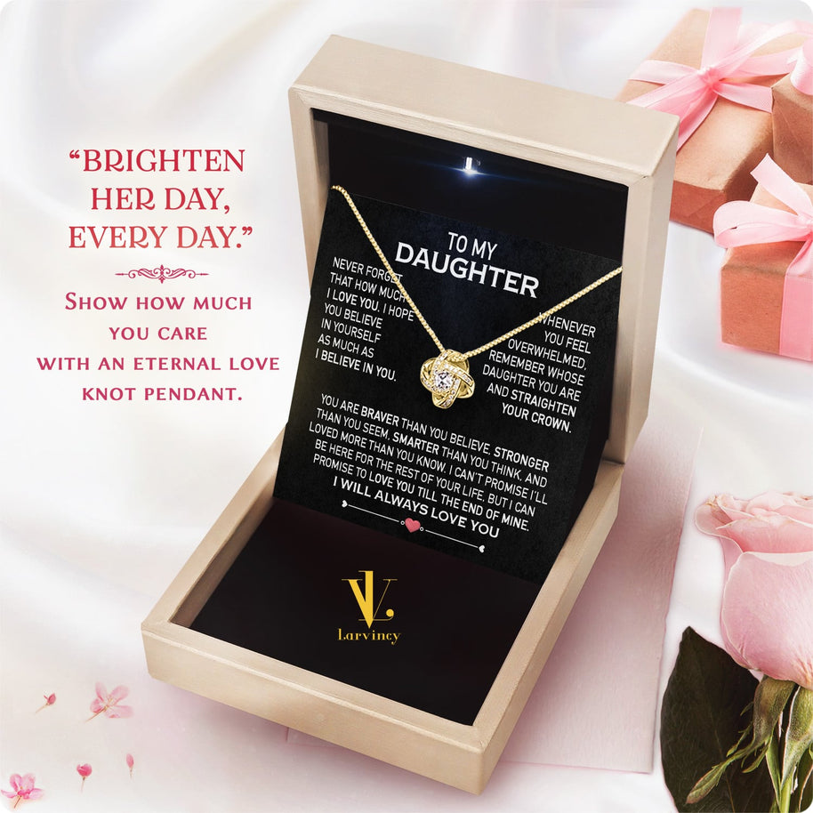 To My Daughter Necklace From Mom With Heartfelt Message Card, Jewelry For Daughter, Daughter Gift From Mom On Birthday, Wedding, Christmas, Graduation