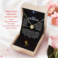 To My Daughter Necklace From Mom With Heartfelt Message Card, Jewelry For Daughter, Daughter Gift From Mom On Birthday, Wedding, Christmas, Graduation