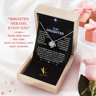 To My Daughter Necklace From Mom With Heartfelt Message Card, Jewelry For Daughter, Daughter Gift From Mom On Birthday, Wedding, Christmas, Graduation