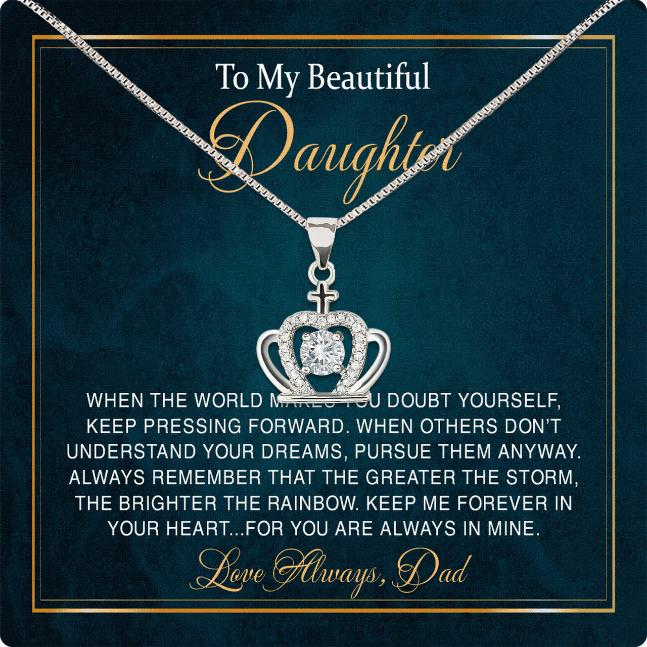 Daughter Necklace from Dad: A Piece of Your Heart for Her