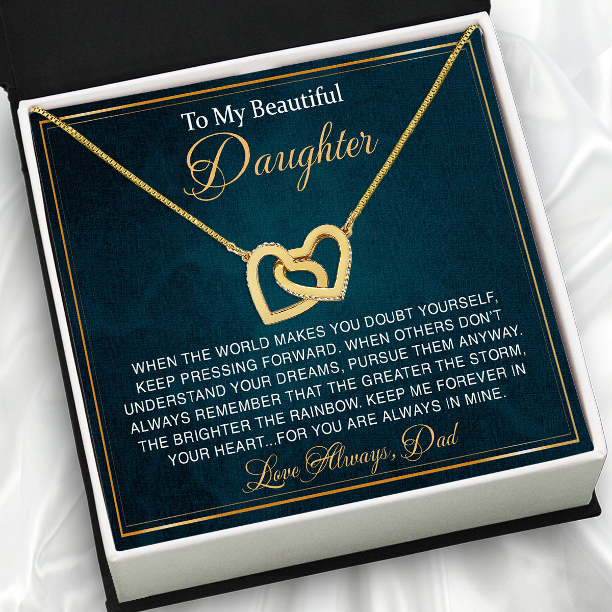 Daughter Necklace from Dad: A Piece of Your Heart for Her