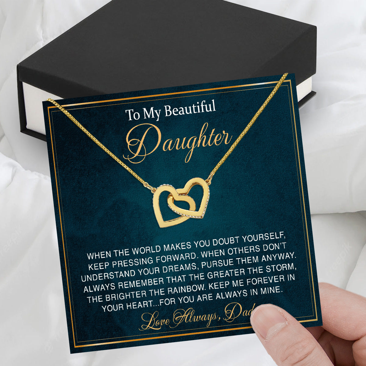 Daughter Necklace from Dad: A Piece of Your Heart for Her