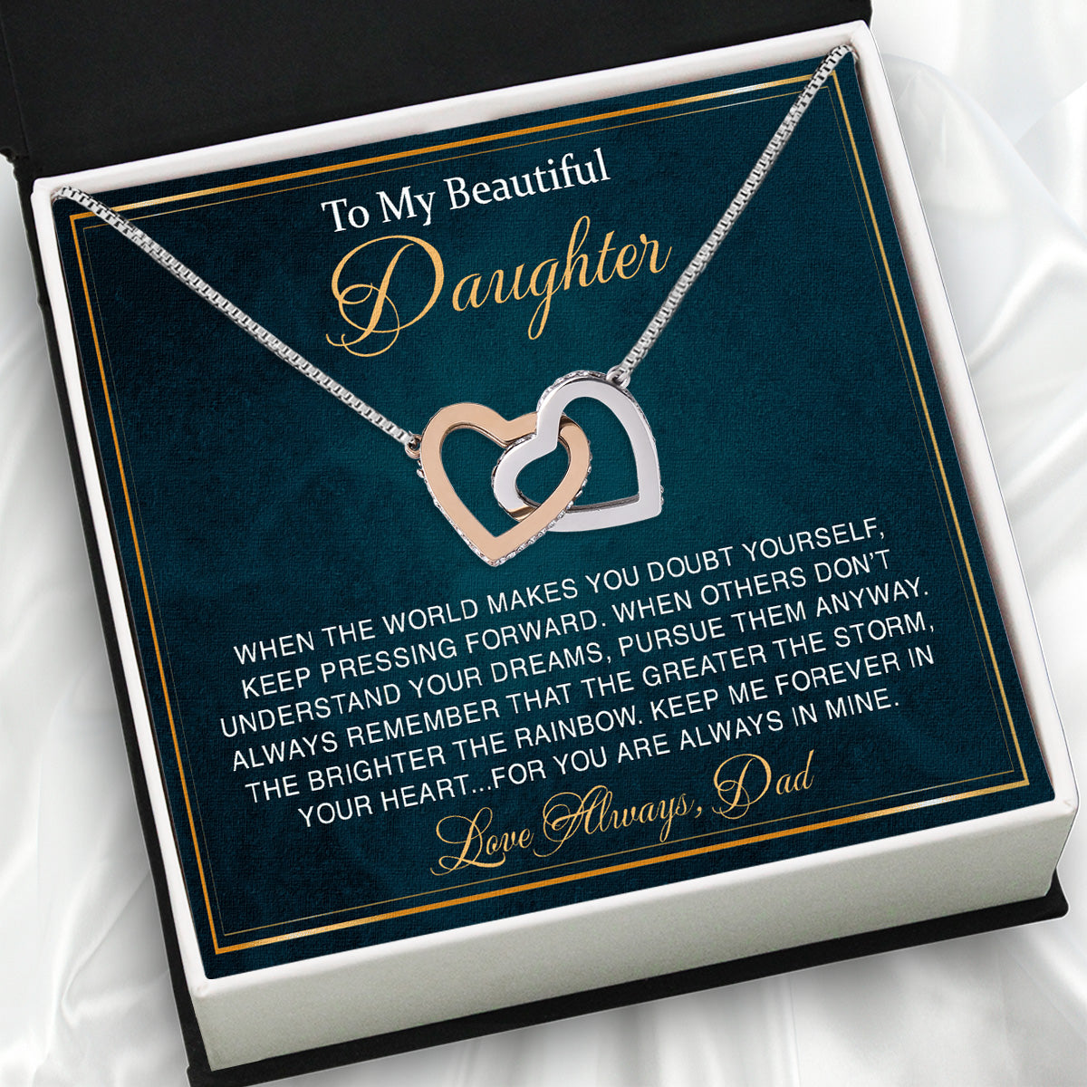 Daughter Necklace from Dad: A Piece of Your Heart for Her