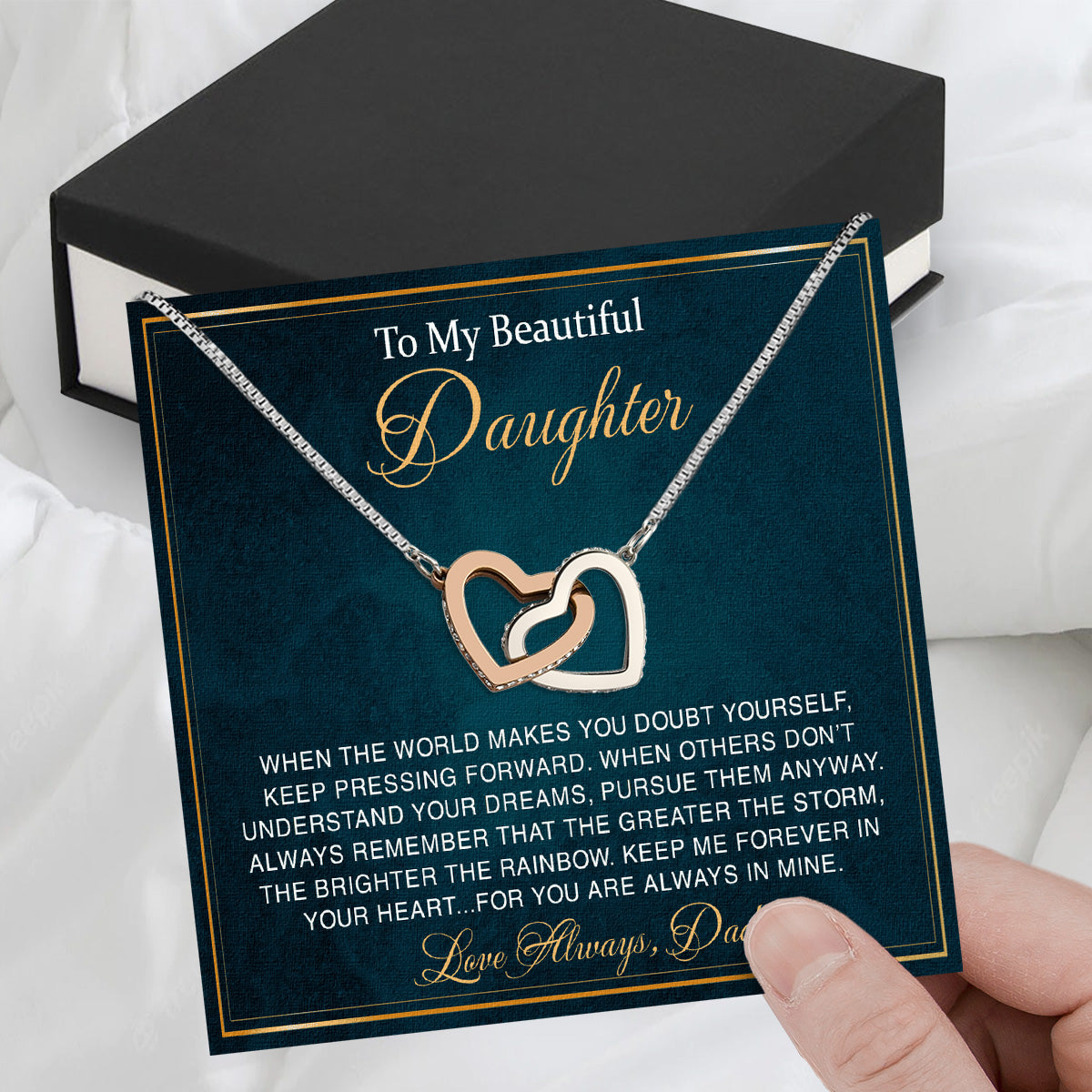 Daughter Necklace from Dad: A Piece of Your Heart for Her