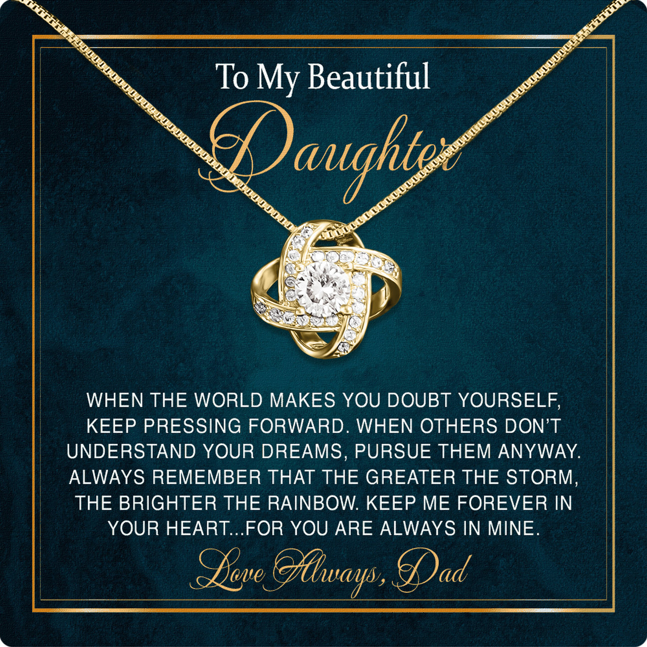 Daughter Necklace from Dad: A Piece of Your Heart for Her