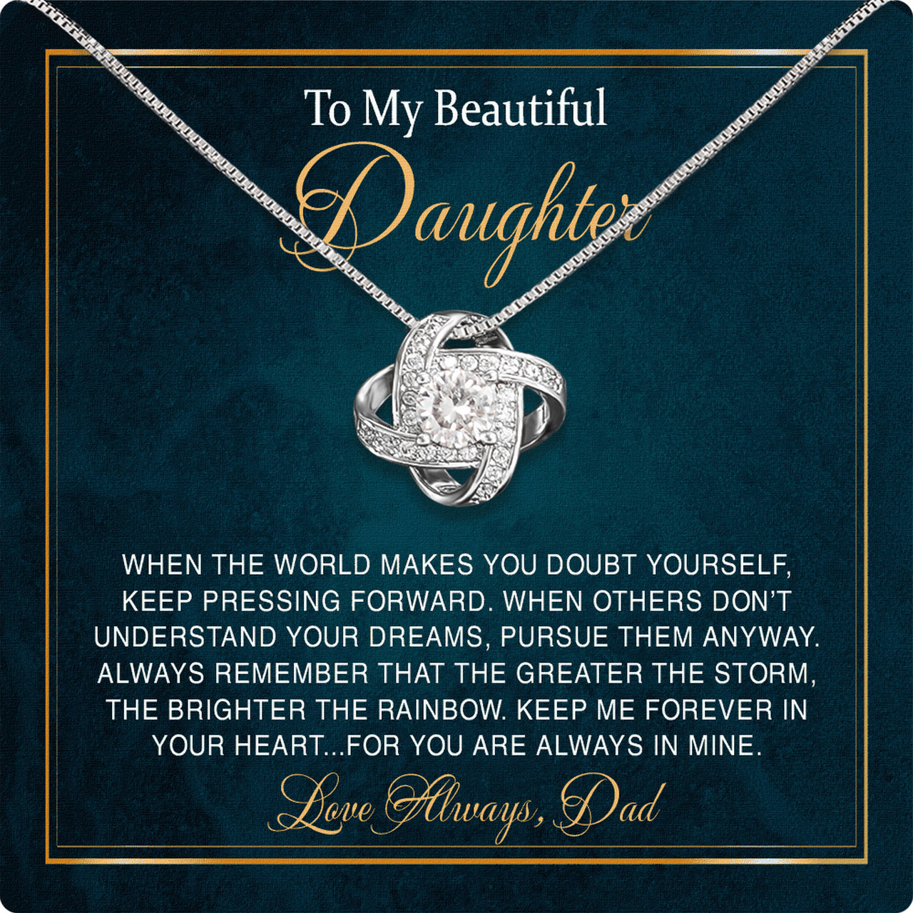 Daughter Necklace from Dad: A Piece of Your Heart for Her