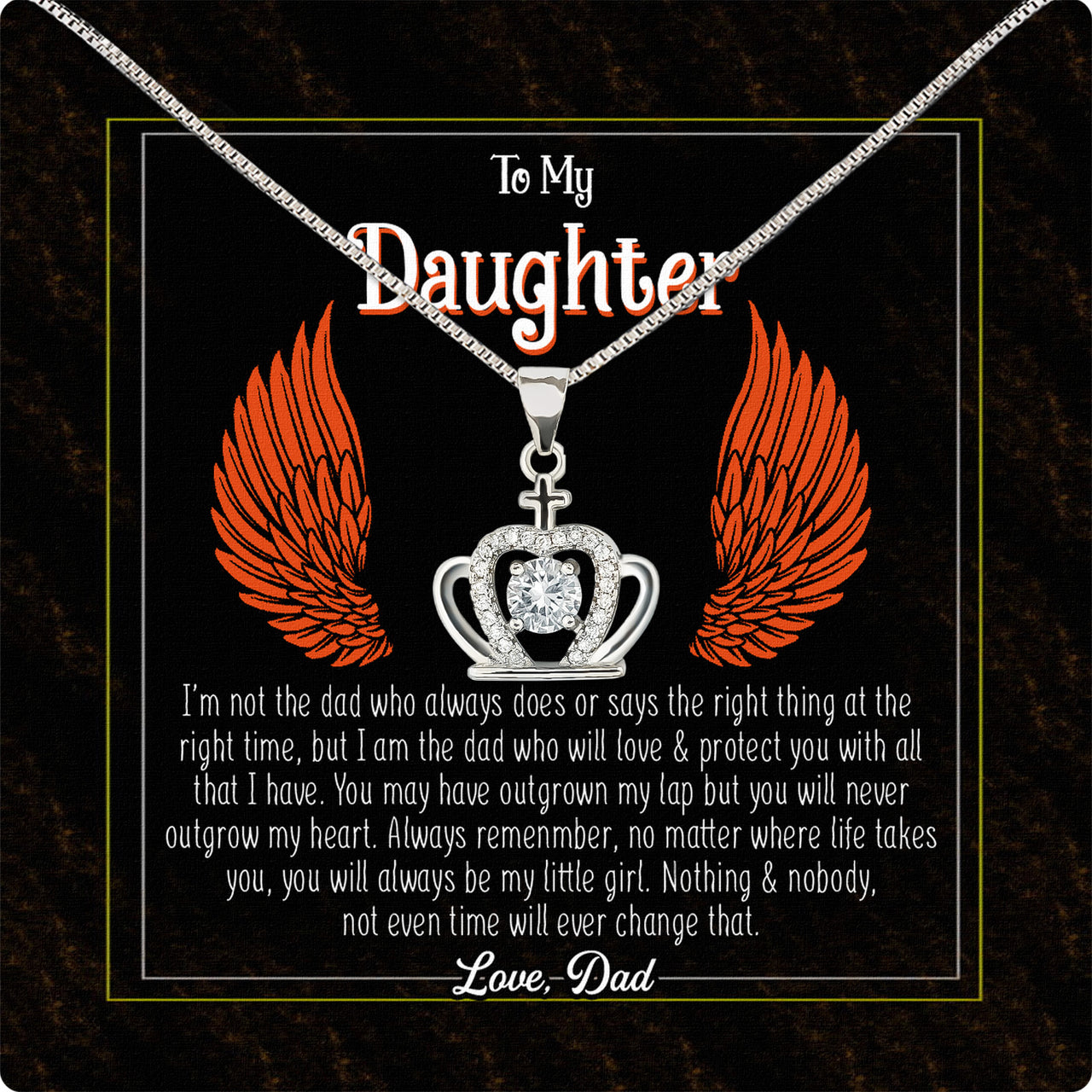 Daughter Necklace from Dad: A Piece of Your Heart for Her