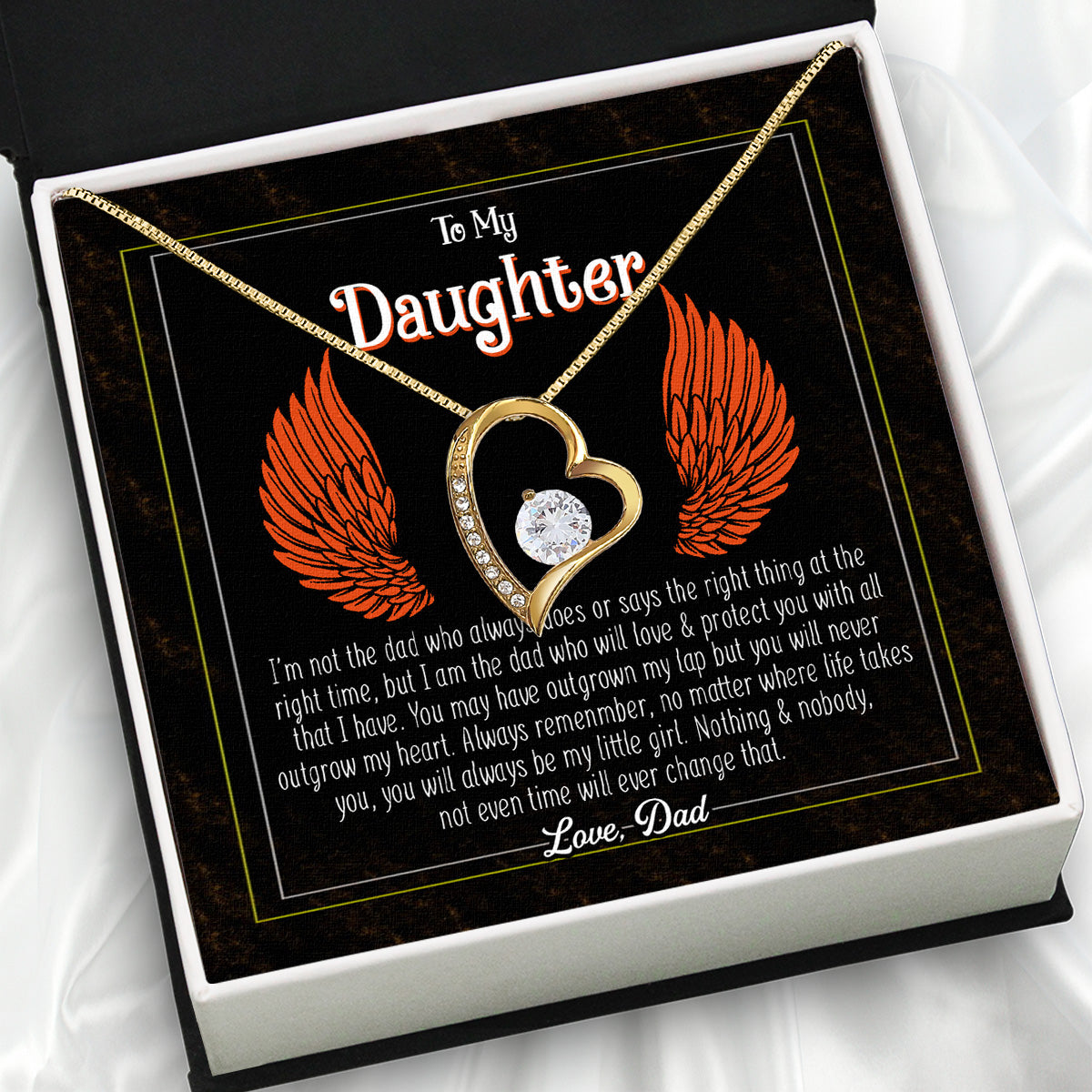 Daughter Necklace from Dad: A Piece of Your Heart for Her