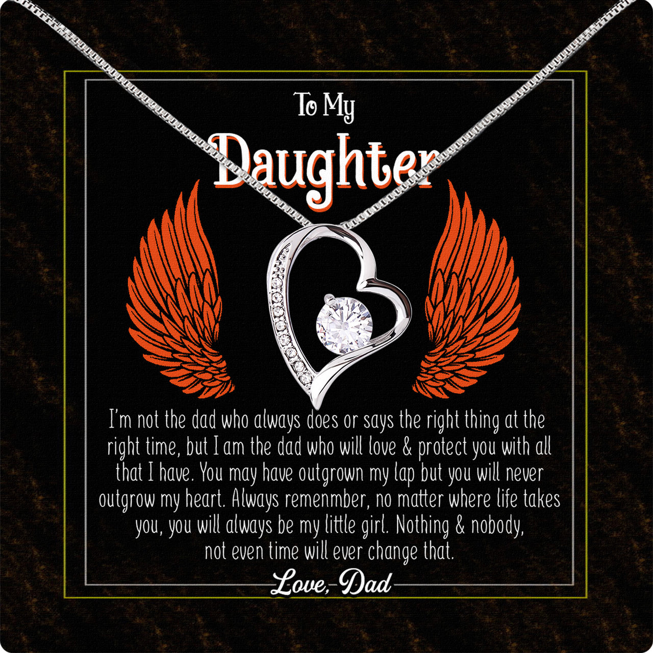 Daughter Necklace from Dad: A Piece of Your Heart for Her