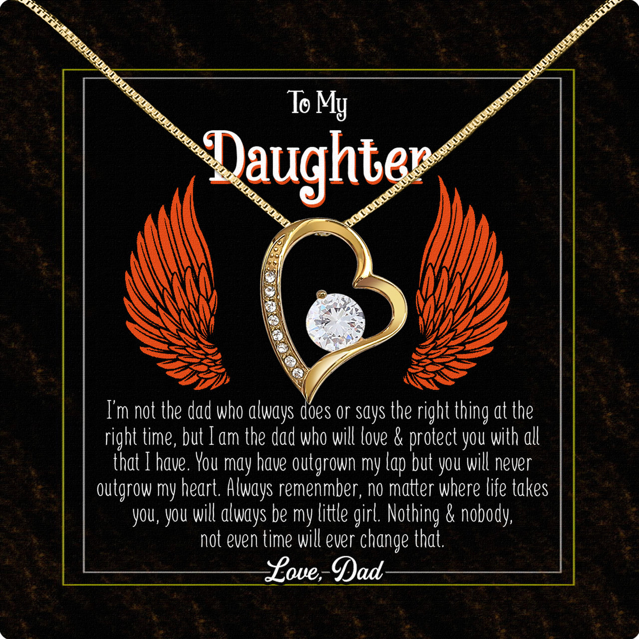 Daughter Necklace from Dad: A Piece of Your Heart for Her