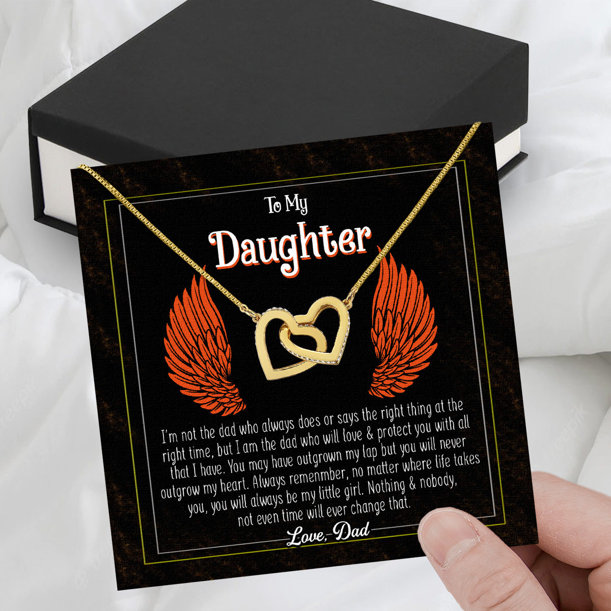 Daughter Necklace from Dad: A Piece of Your Heart for Her