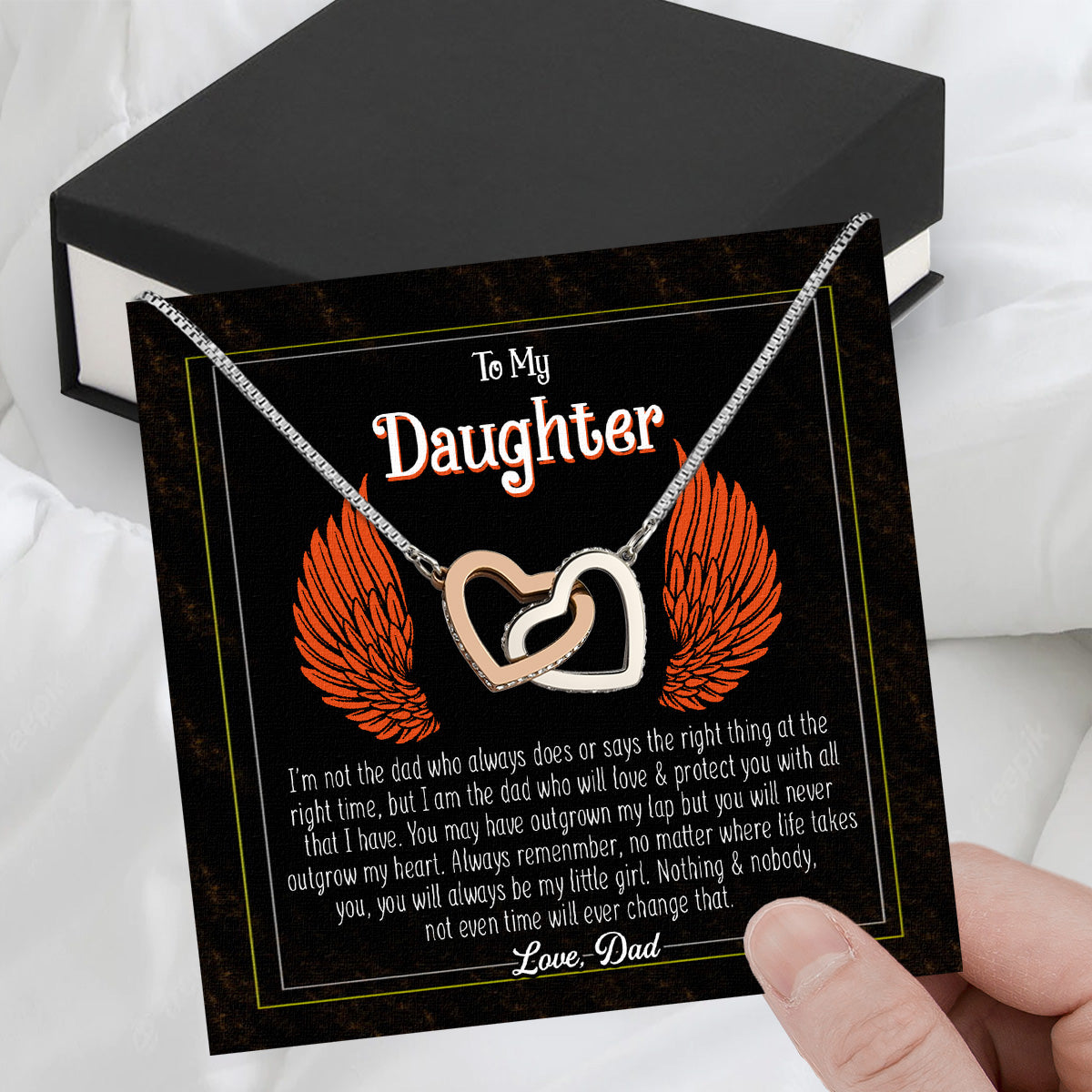 Daughter Necklace from Dad: A Piece of Your Heart for Her