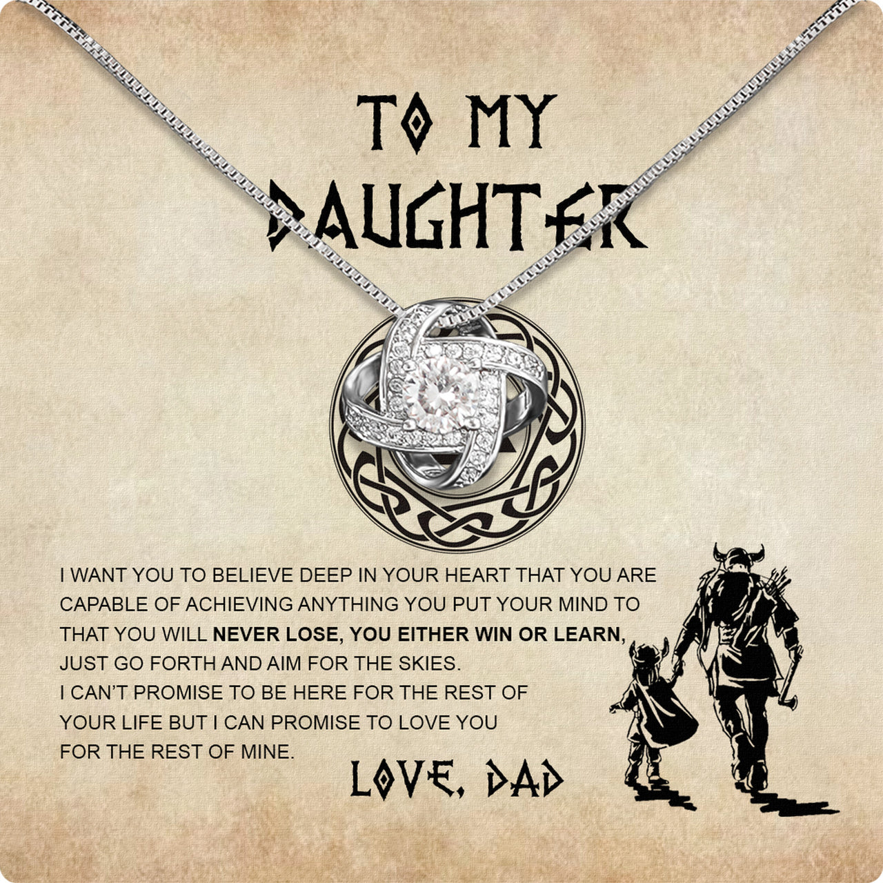 To My Daughter Necklace From Dad With Heartfelt Message Card, Jewelry For Daughter, Daughter Gift From Dad On Birthday, Wedding, Christmas, Graduation