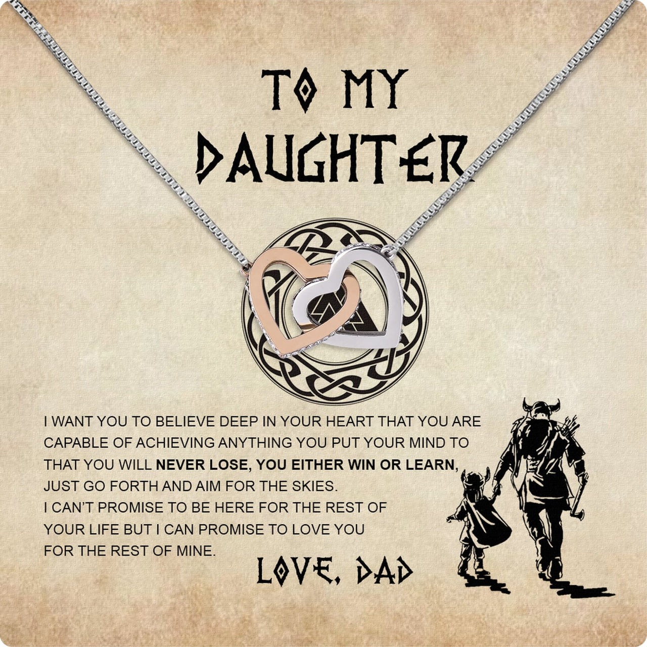 To My Daughter Necklace From Dad With Heartfelt Message Card, Jewelry For Daughter, Daughter Gift From Dad On Birthday, Wedding, Christmas, Graduation