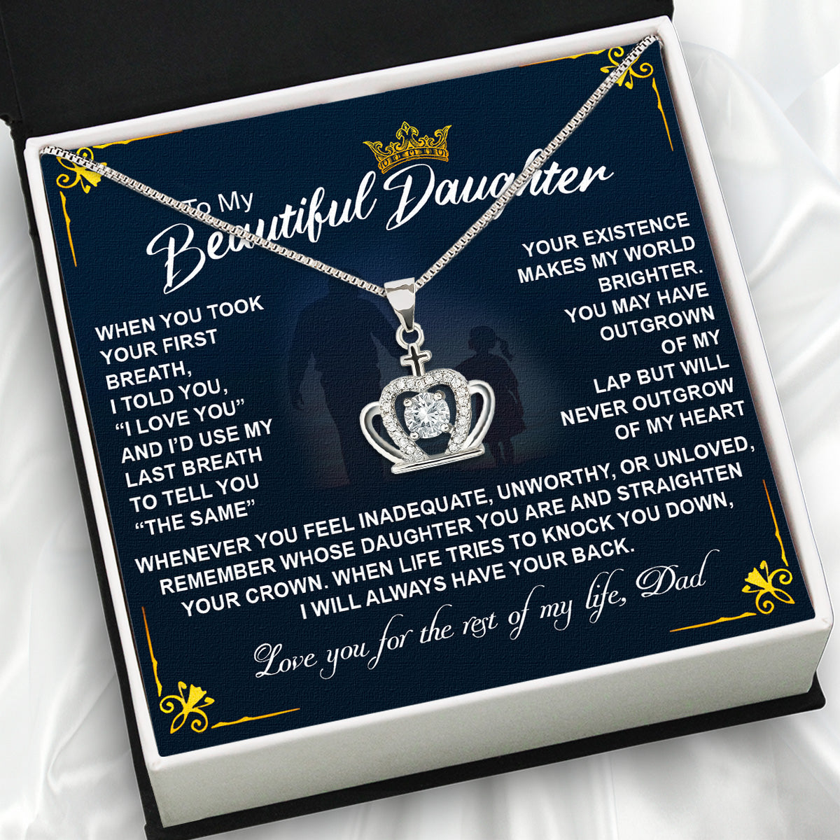 Daughter Necklace from Dad: A Piece of Your Heart for Her