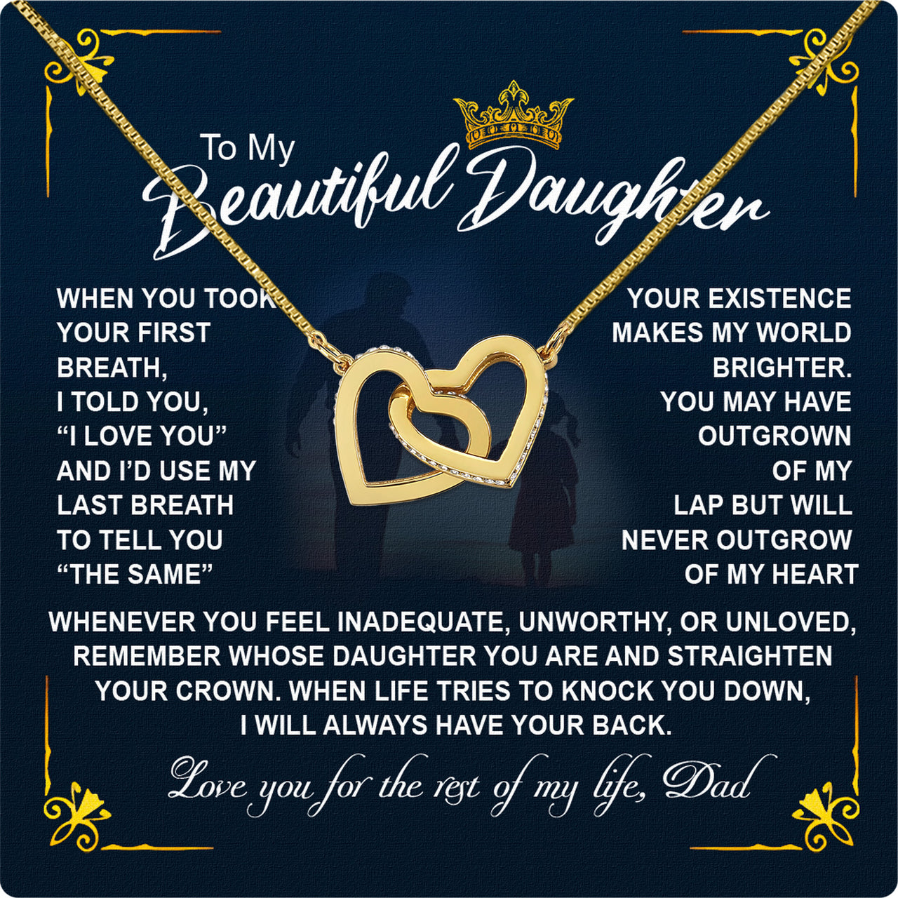 Daughter Necklace from Dad: A Piece of Your Heart for Her