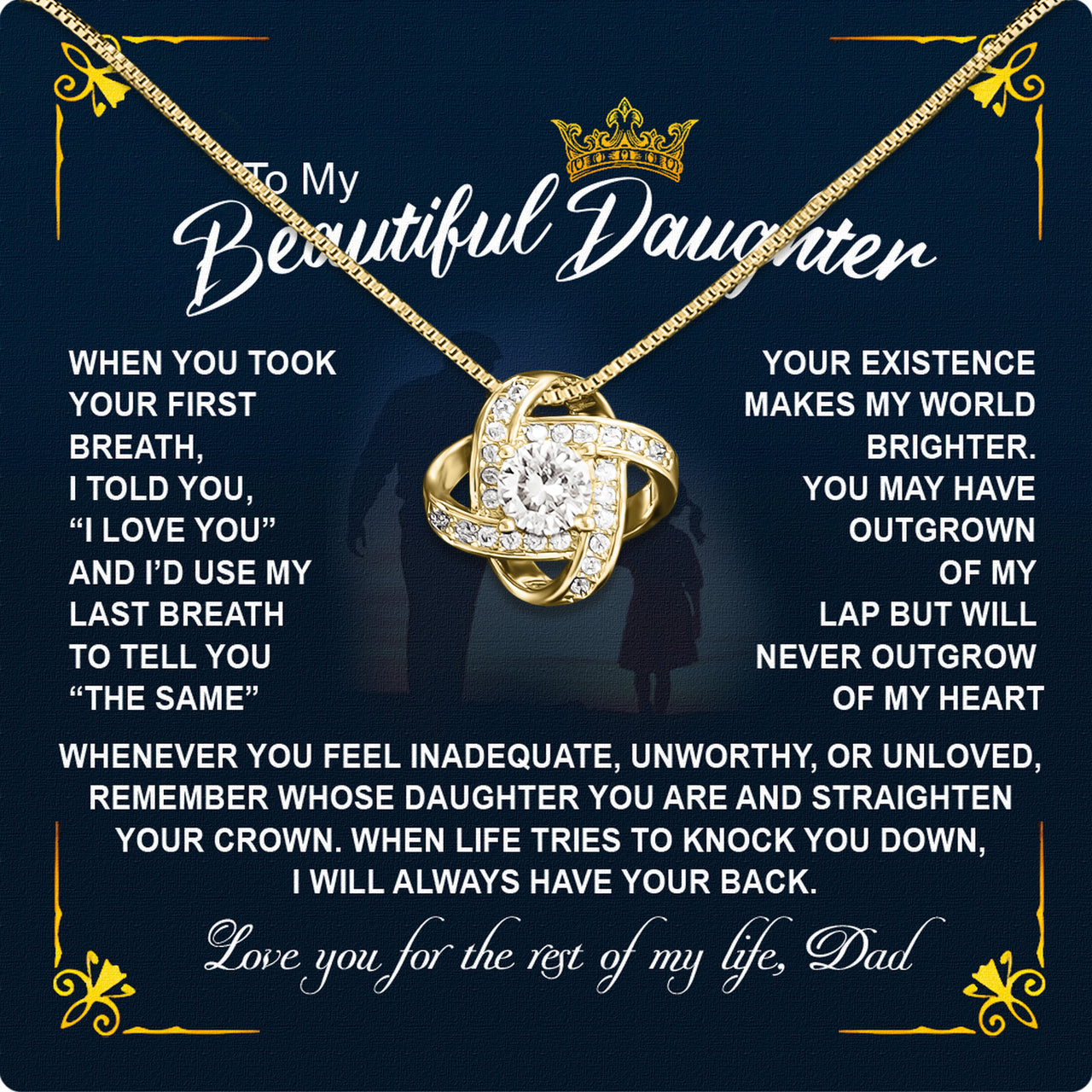 Daughter Necklace from Dad: A Piece of Your Heart for Her