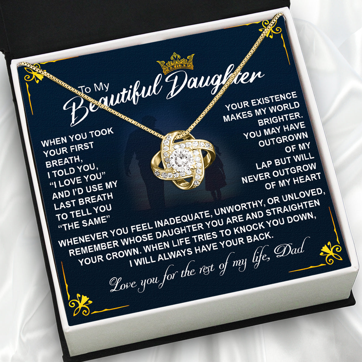 Daughter Necklace from Dad: A Piece of Your Heart for Her