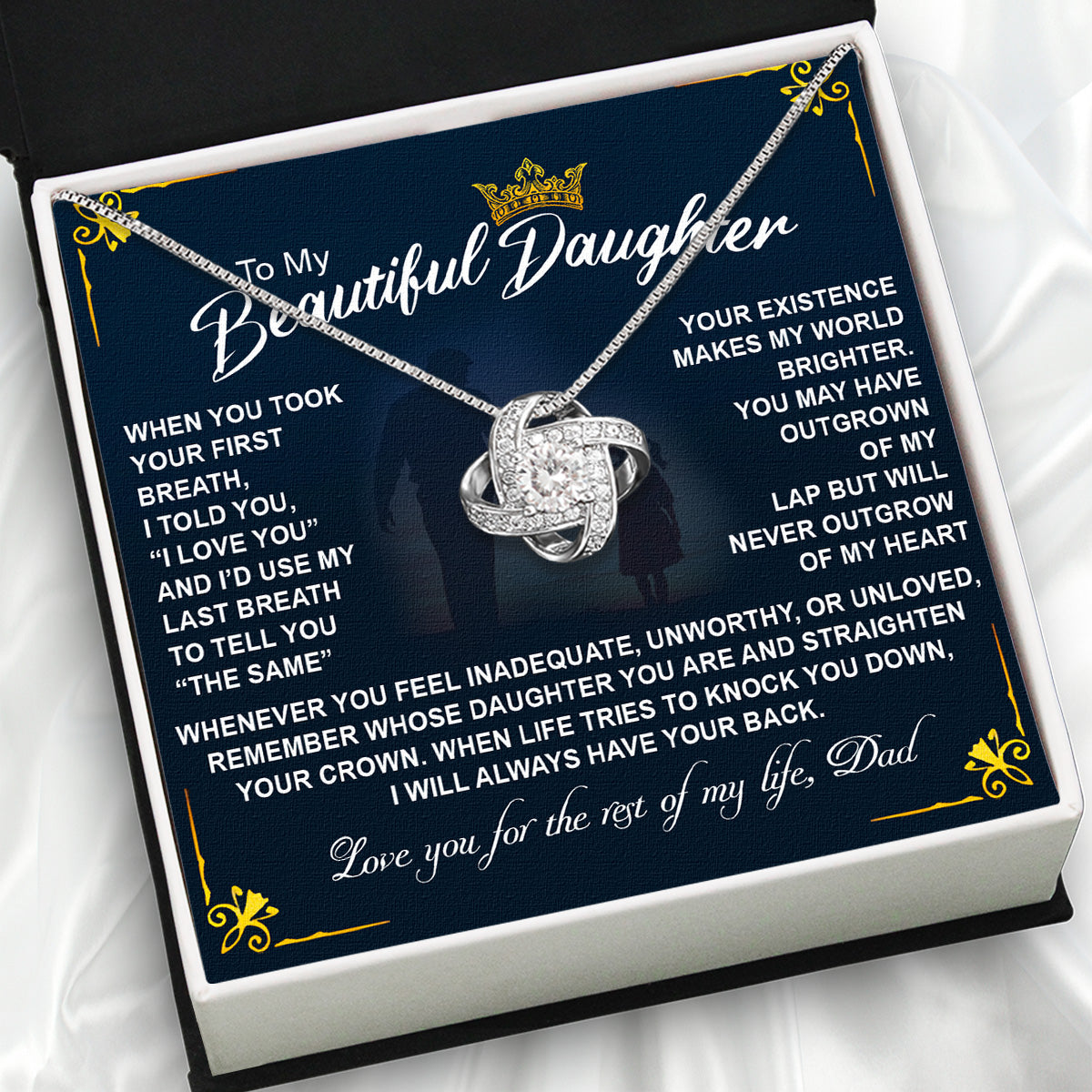 Daughter Necklace from Dad: A Piece of Your Heart for Her