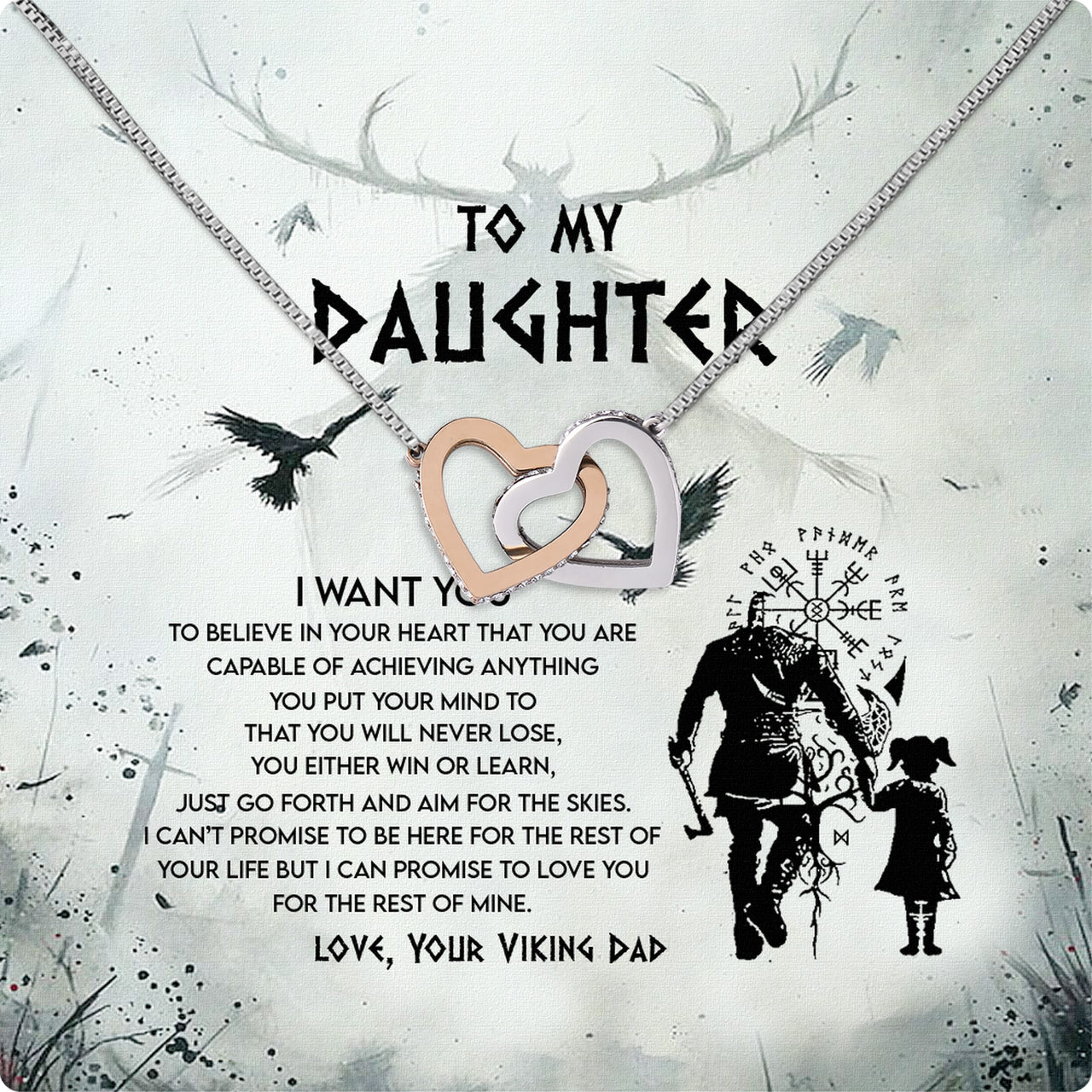 To My Daughter Necklace From Dad With Heartfelt Message Card, Jewelry For Daughter, Daughter Gift From Dad On Birthday, Wedding, Christmas, Graduation