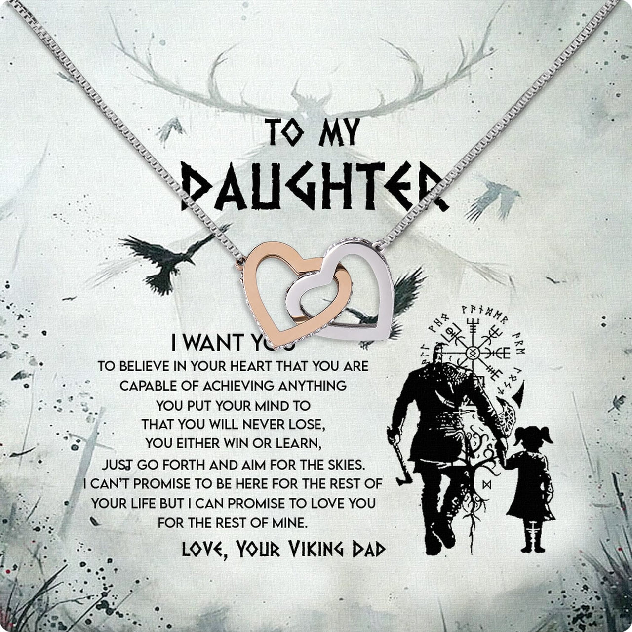 To My Daughter Necklace From Dad With Heartfelt Message Card, Jewelry For Daughter, Daughter Gift From Dad On Birthday, Wedding, Christmas, Graduation