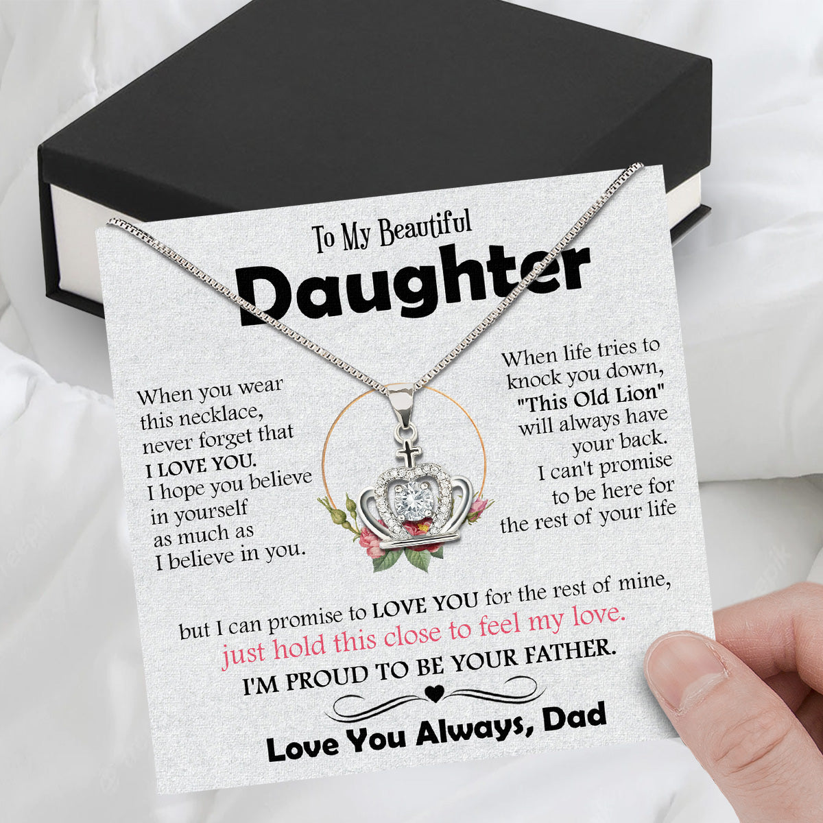 Daughter Necklace from Dad: A Piece of Your Heart for Her