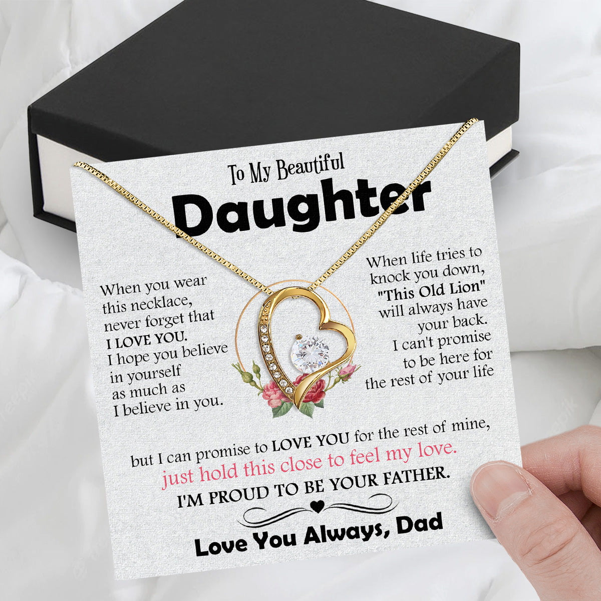 Daughter Necklace from Dad: A Piece of Your Heart for Her