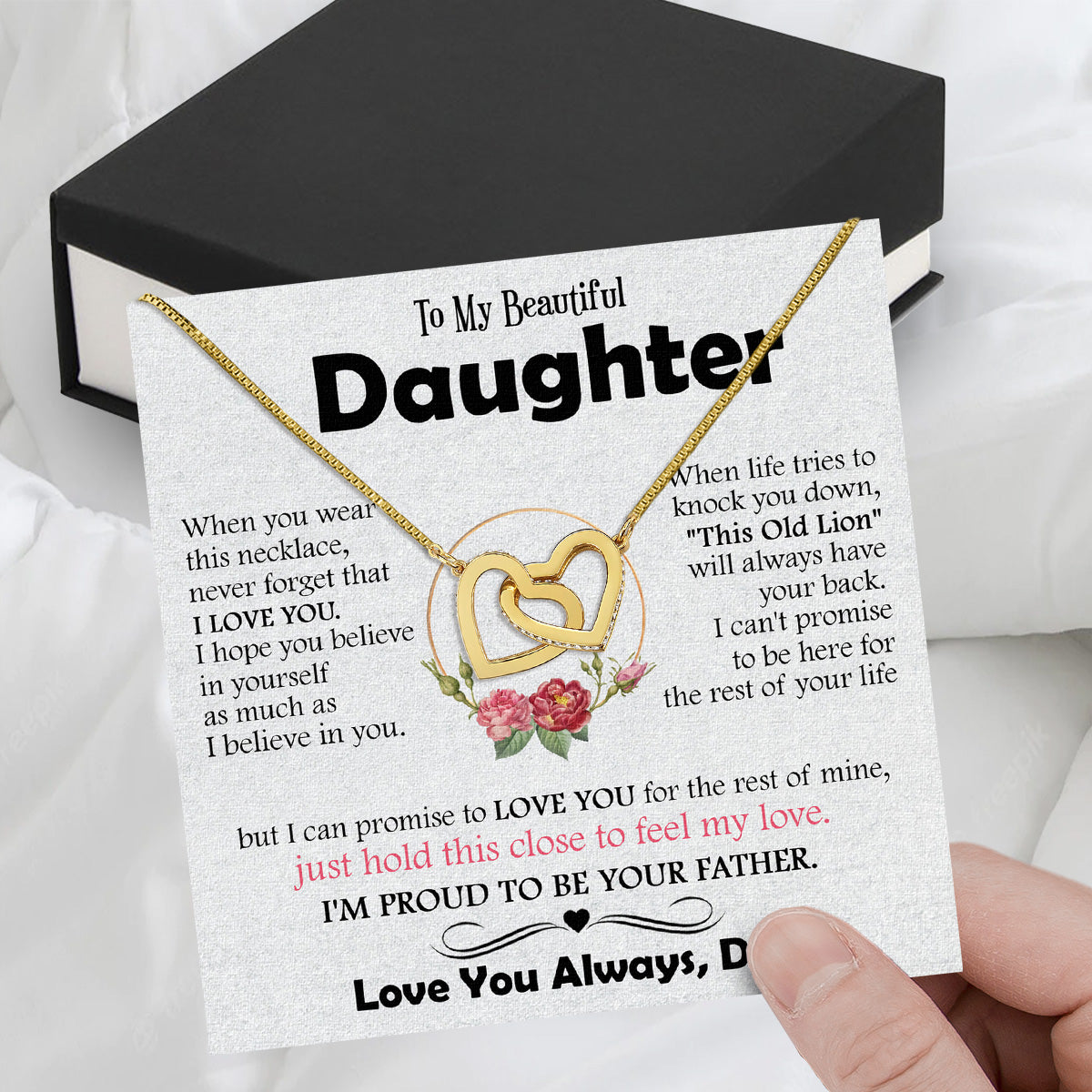 Daughter Necklace from Dad: A Piece of Your Heart for Her