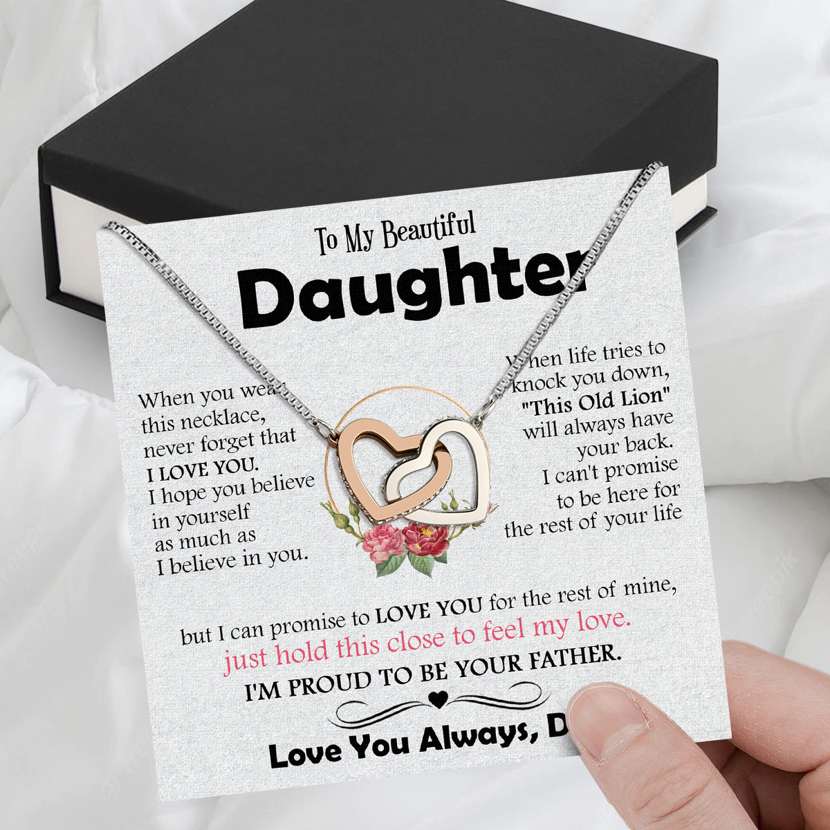 Daughter Necklace from Dad: A Piece of Your Heart for Her