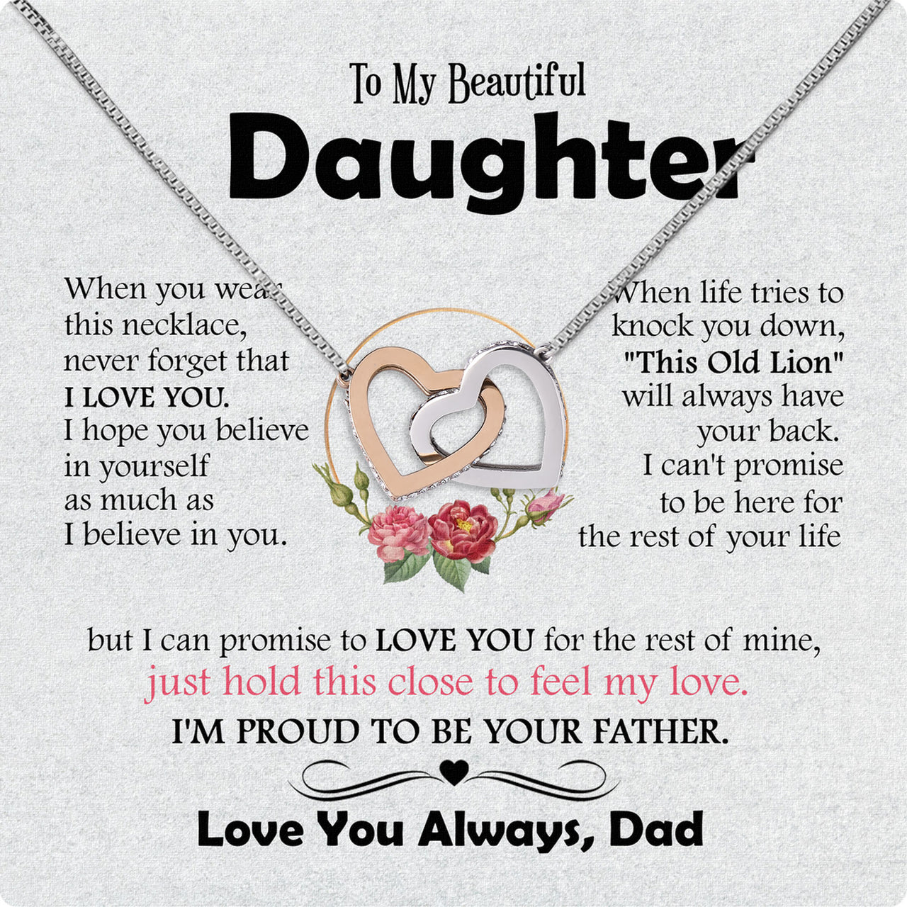 Daughter Necklace from Dad: A Piece of Your Heart for Her