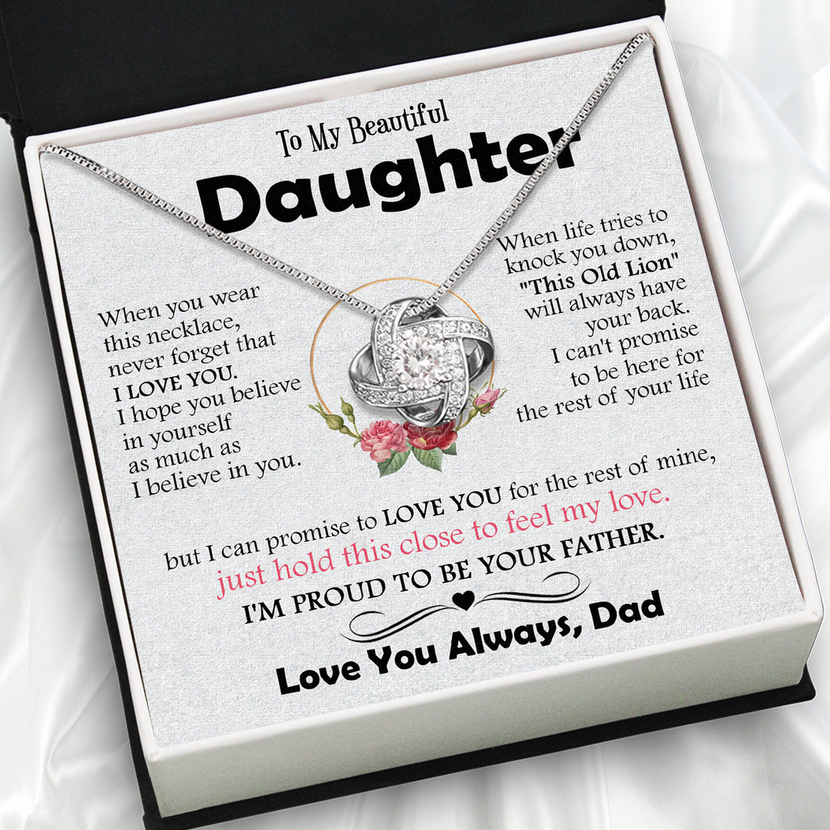 Daughter Necklace from Dad: A Piece of Your Heart for Her