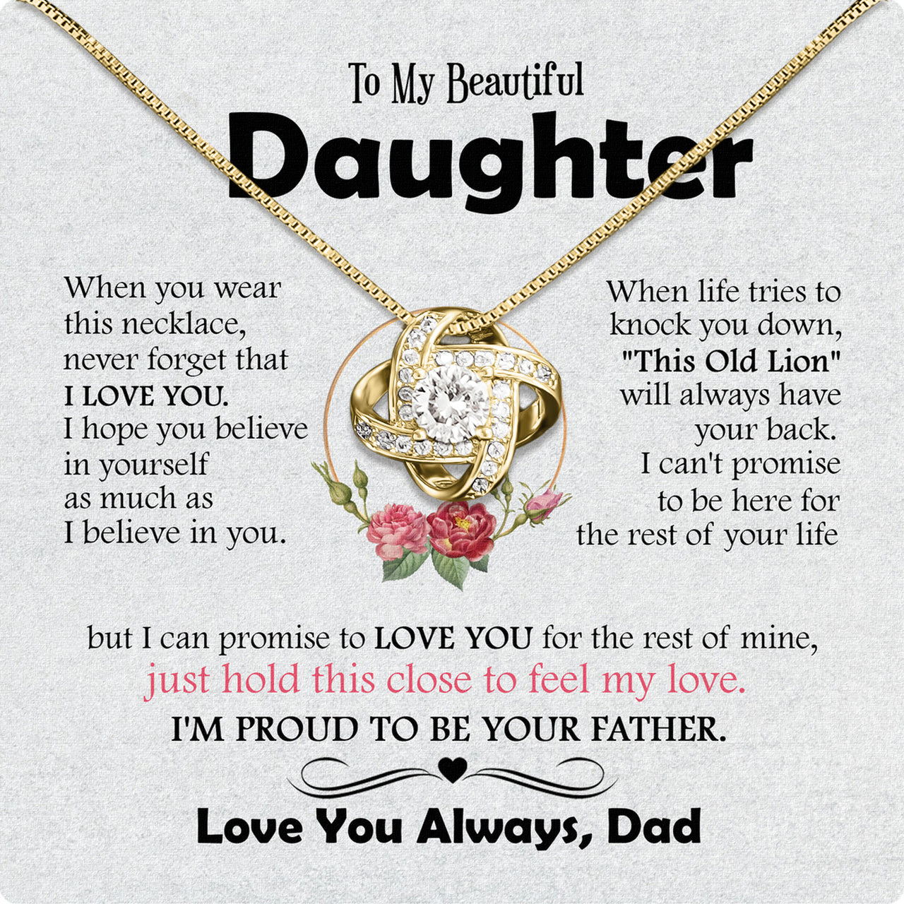 Daughter Necklace from Dad: A Piece of Your Heart for Her