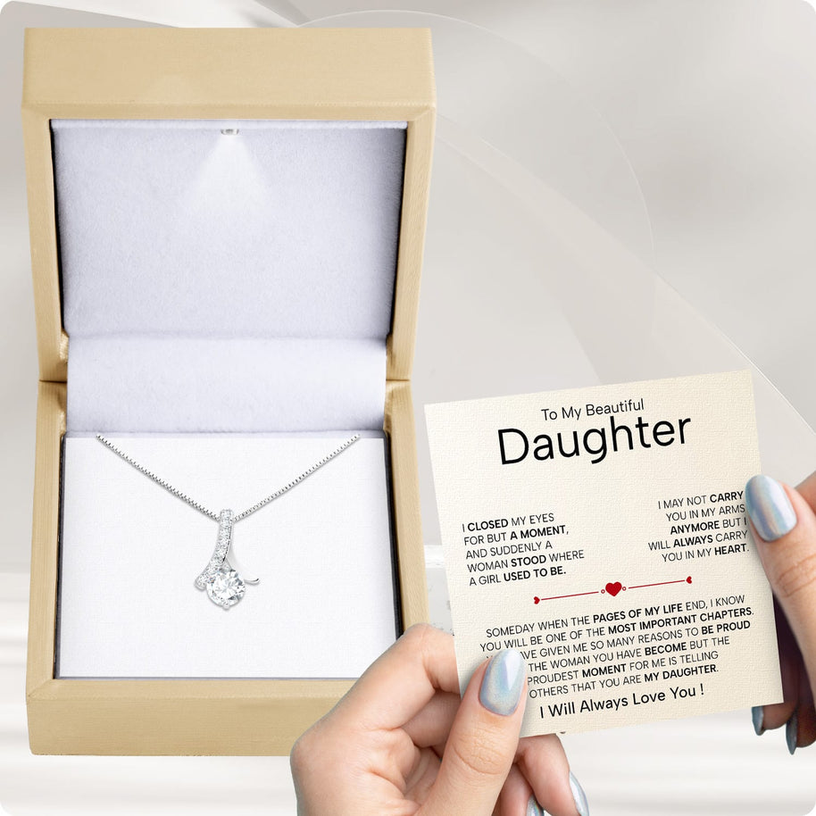 To My Daughter Necklace From Dad With Heartfelt Message - Unique Jewelry For Daughter - Page Of My Life