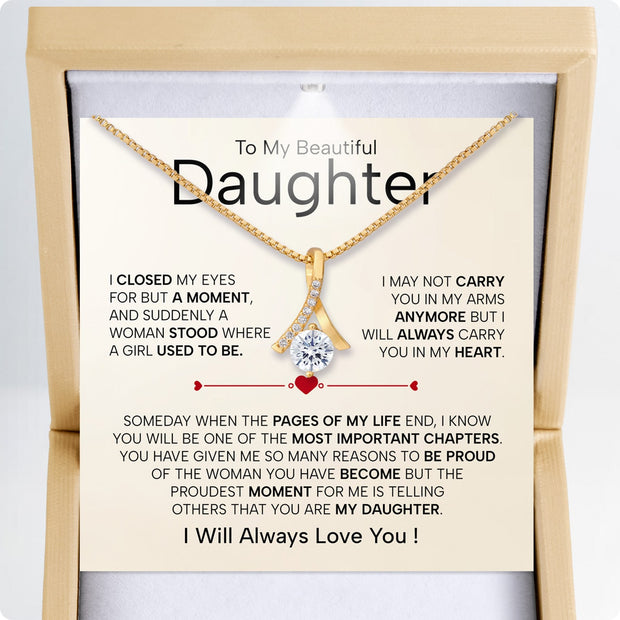 To My Daughter Necklace From Dad With Heartfelt Message - Unique Jewelry For Daughter - Page Of My Life