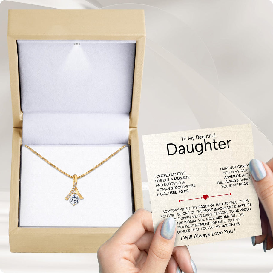 To My Daughter Necklace From Dad With Heartfelt Message - Unique Jewelry For Daughter - Page Of My Life