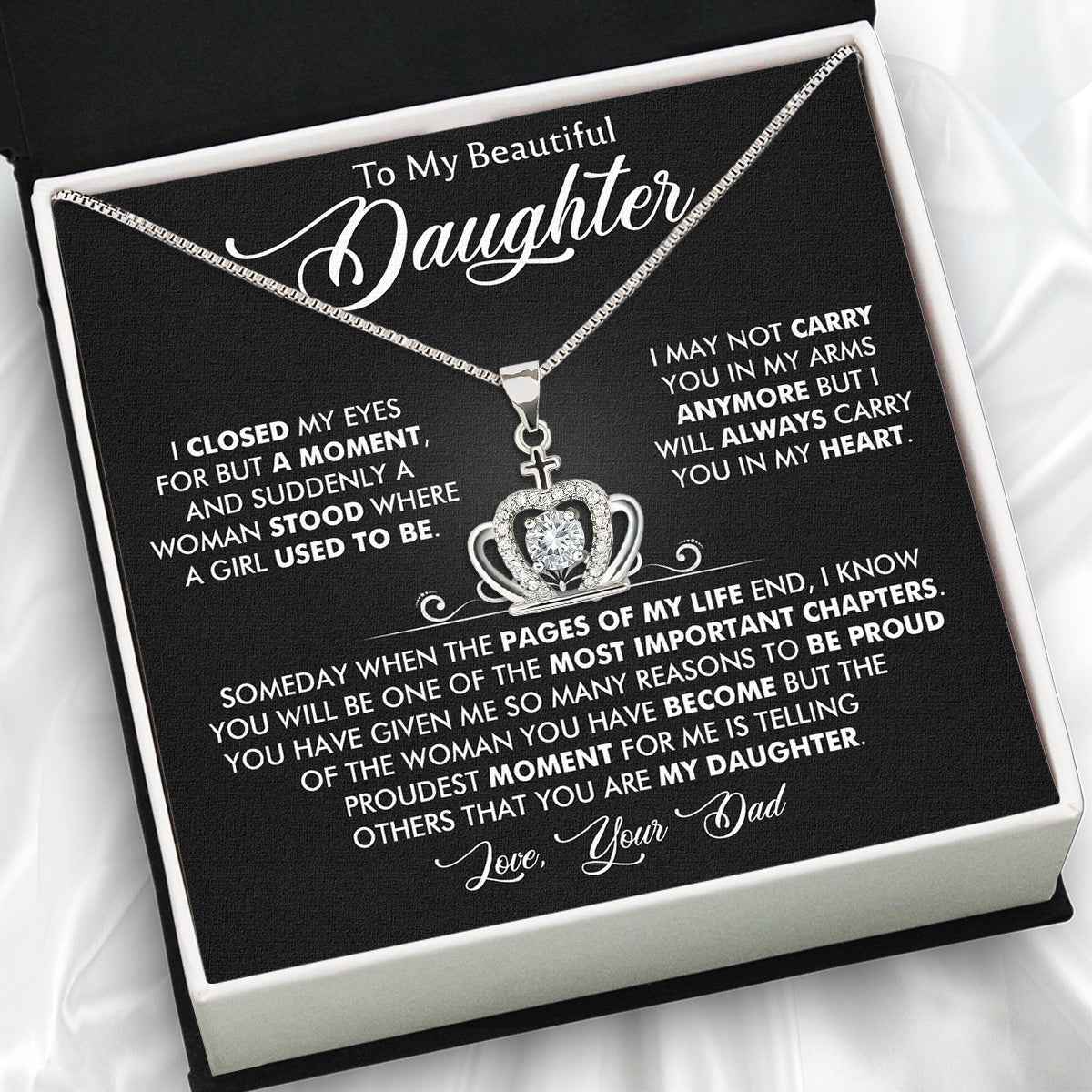 Daughter Necklace from Dad: A Piece of Your Heart for Her